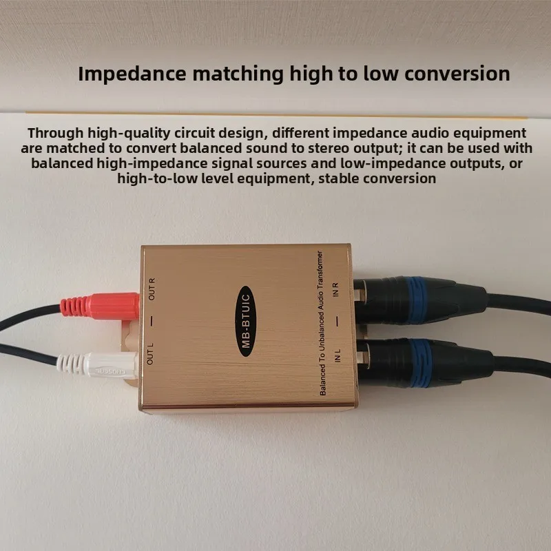 Balanced to RCA Converter XLR to RCA Isolation Converter High to Low Converter Box Noise-Free