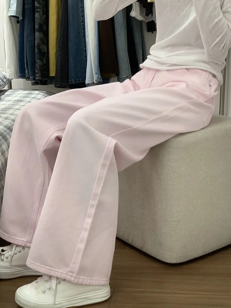 

Women'S Straight Classic Jeans Trousers For Woman Blue Casual Retro 2000S American Style Distressed Hole Ripped Female Clothing