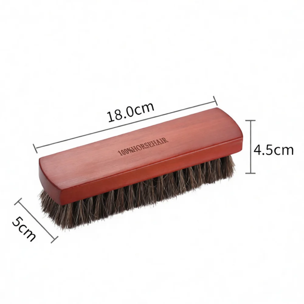 Natural Horsehair Leather Shoe Brush Soft Bristle Cleaning Tool For Suede Nubuck Polishing Shine Care Scrub