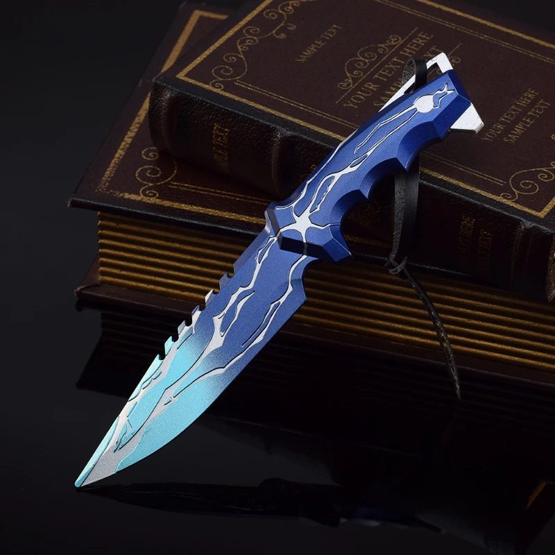 22 سنتيمتر/8.66in Valorant لعبة الطرفية الإلهية العقاب سكين نسخة الفلورسنت المعادن الحرف اليدوية حلية لعبة مجسمة الصبي هدية #5