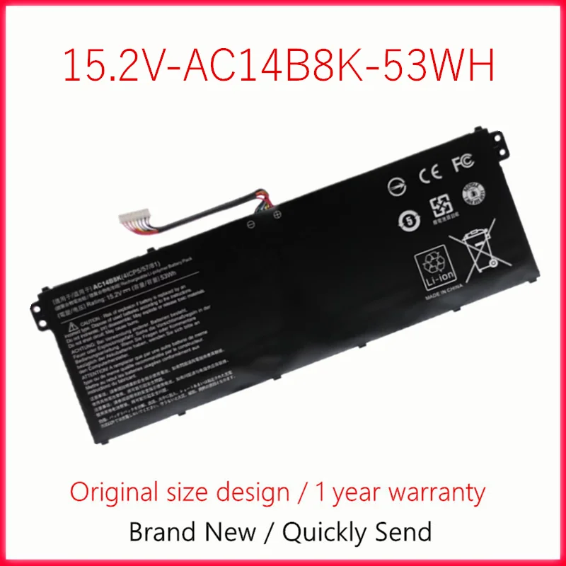 AC14B8K Laptop Battery For Acer Aspire ES1-131 ES1-311 ES1-331 ES1-511 ES1-512 ES1-520 ES1-521 ES1-531 ES1-731G 4ICP5/57/80