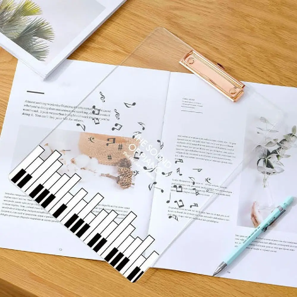 Portadocumenti A4 Ultra-Liscio con Tema Musicale, Cartella Creativa Rinforzata, Porta Documenti Trasparente e Portatile, Porta Biglietti