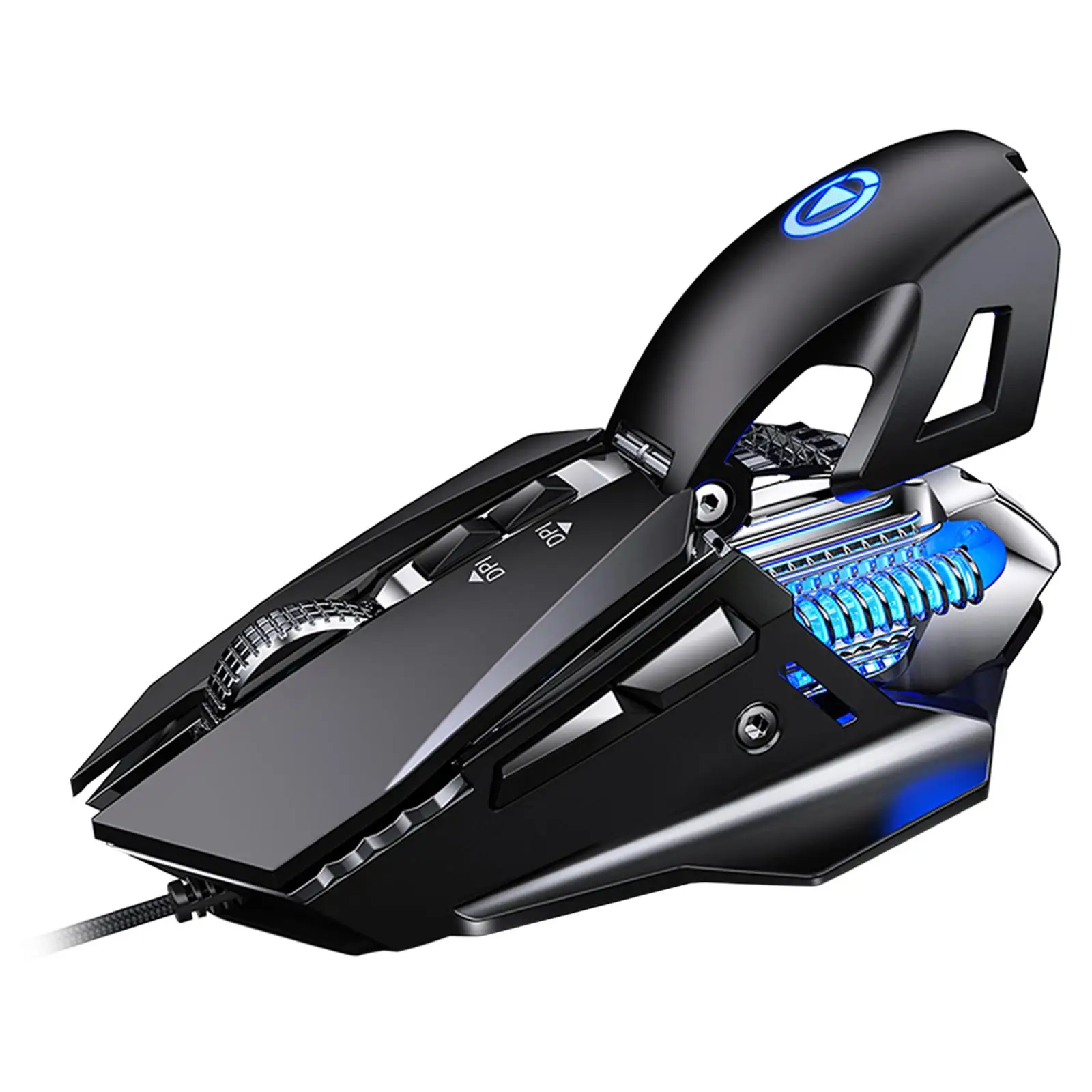 G10 Gaming Mouse Wired RGB 7 Programmable Button 200-7200 DPI Full Keys Optical Mouse for PC Laptop Gamer Desktop with Flap Tail