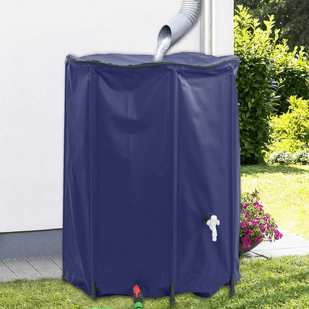 Réservoir d'eau pliable en PVC de 1350L avec robinet, grande capacité de stockage d'eau pour jardin extérieur