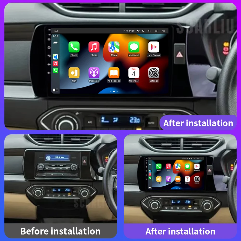 For Honda Amazr Right 2018 Android 13 CarIntelligent System Radio GPS Navigation WIFI+4G Wireless Carplay DSP Player BT 9 inch