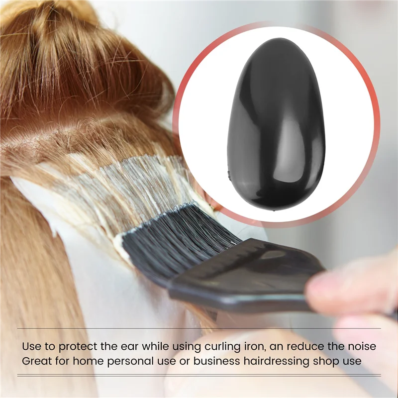 M04K 10쌍 검정색 플라스틱 미용 염색 컬러링 귀 덮개 보호대