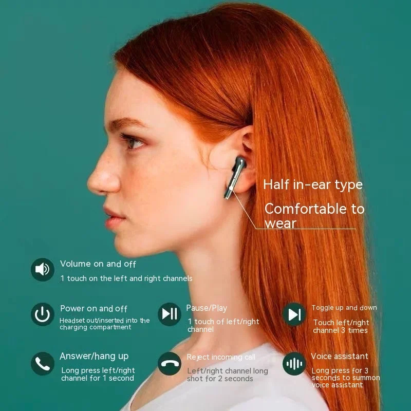 In stock Miniso true wireless earphone Noise Cancelling update Bluetooth 5.3 headset HD music headphone handsfree with mic