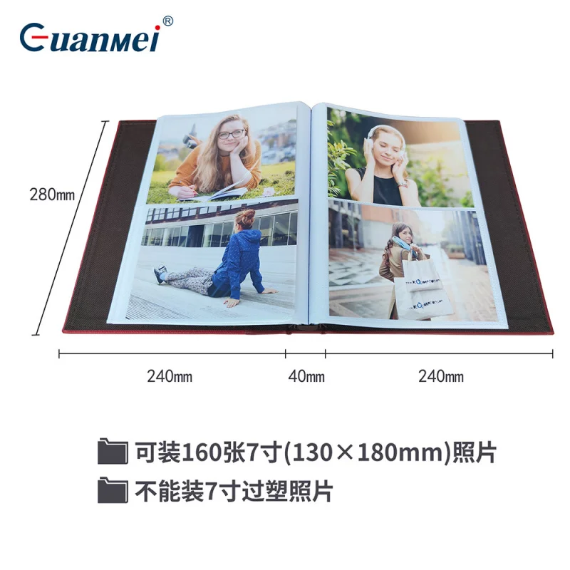 Customized. Guangmei Leather Surface Photo Album 7inch Photo Pocket Storage Book Album