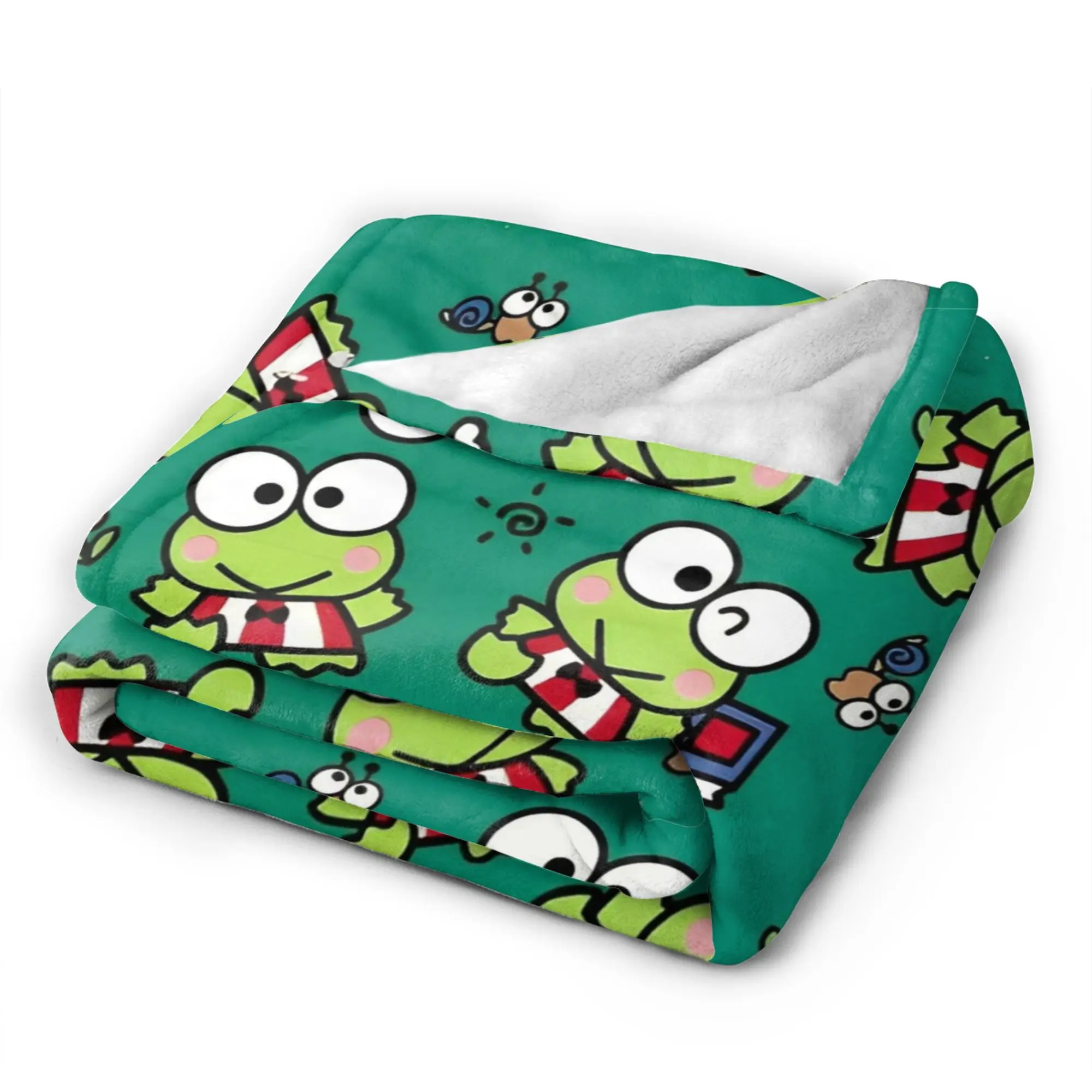 Simpatiche coperte Keroppi Decorazione in flanella Coperte sottili leggere multifunzione per divano Copriletto da esterno