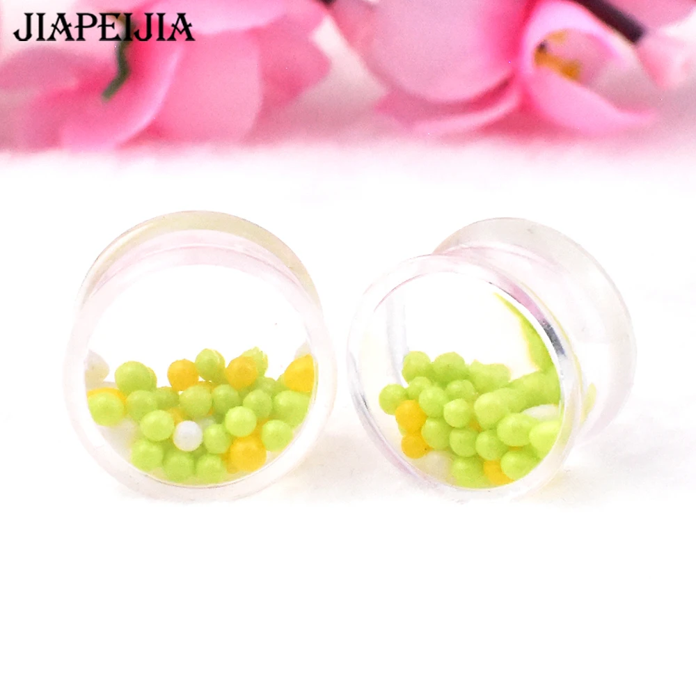 8-30mm Cute Colored Balls Acrylic Ear Plug Tunnels and Gauges Ear Expander Studs Stretching Body Piercing Jewelry