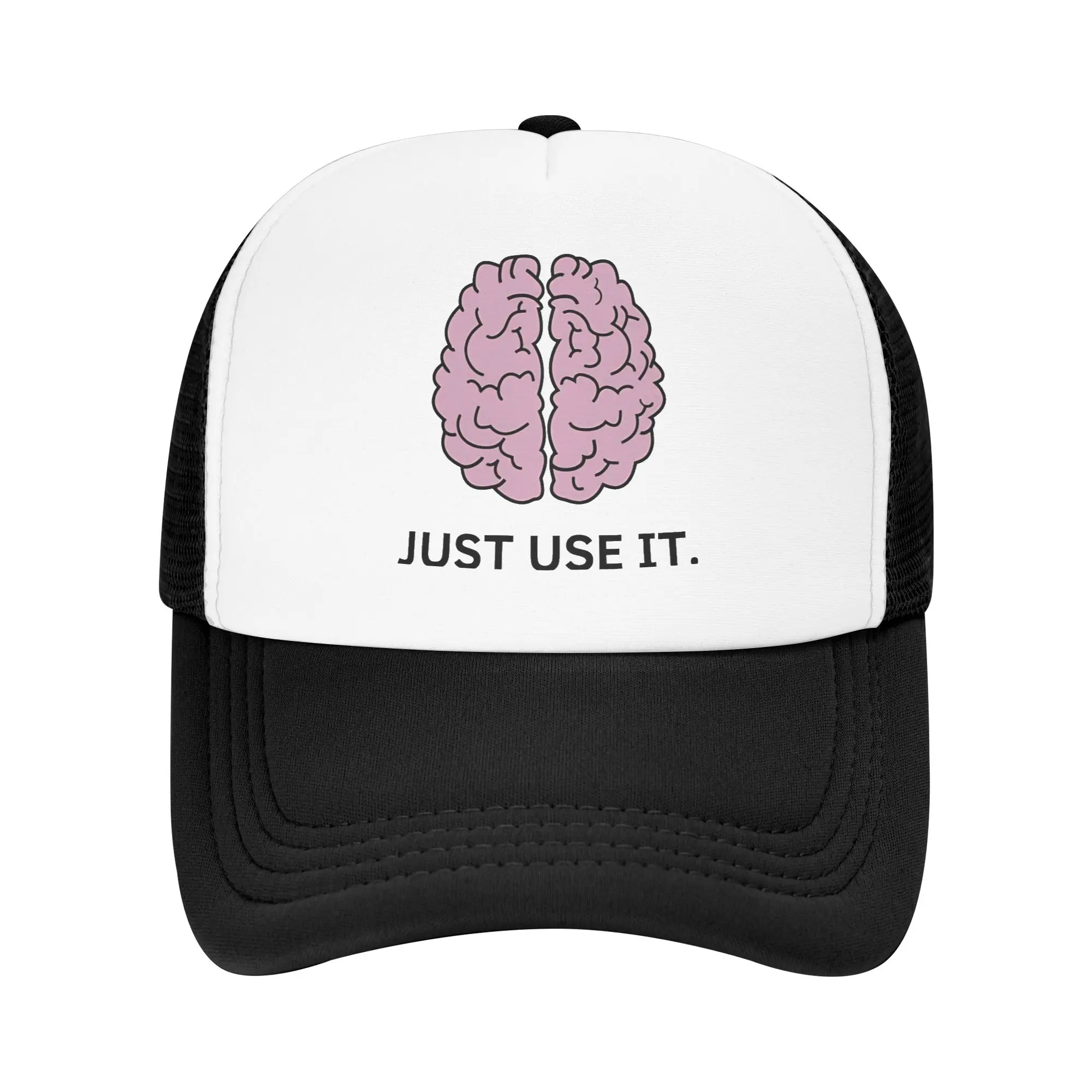 Just Use It Brain Meme Mesh Baseball Cap Unisex Fashion Sun Caps  Dad Hat Adjustable Polyester Sun Hats Summer Trucker Hats