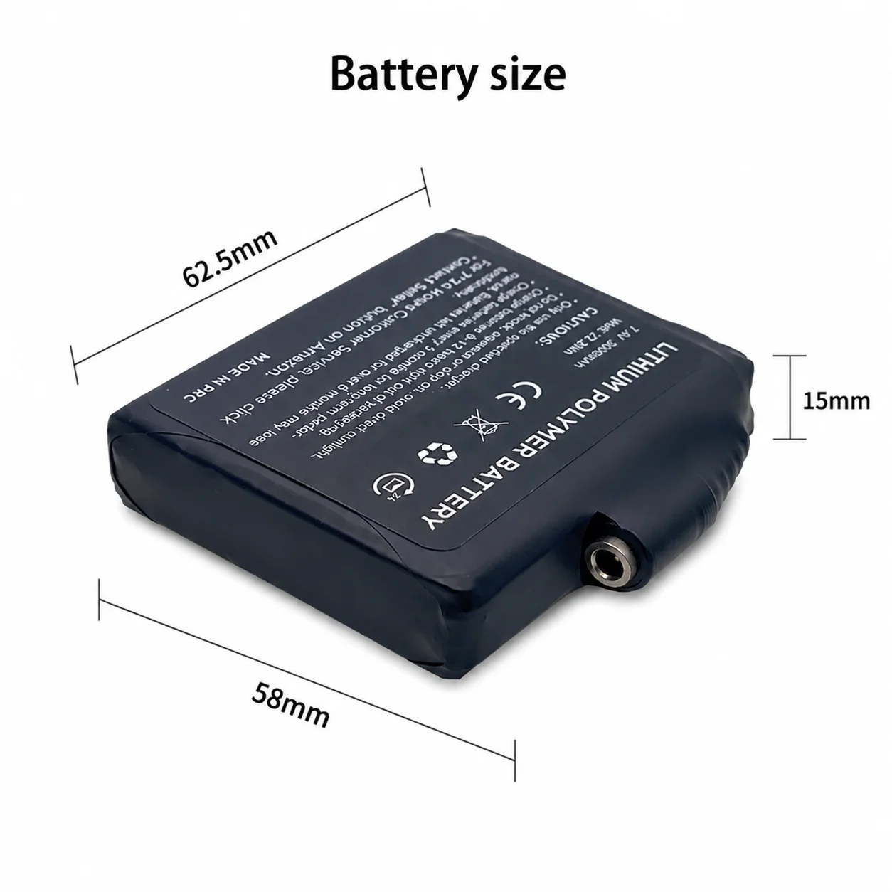 1-8PCS Heated Gloves Battery 7.4V 3000mah Lithium Polymer Battery for Heating Vest, Socks, Winter Antifreeze Saver Heat Battery