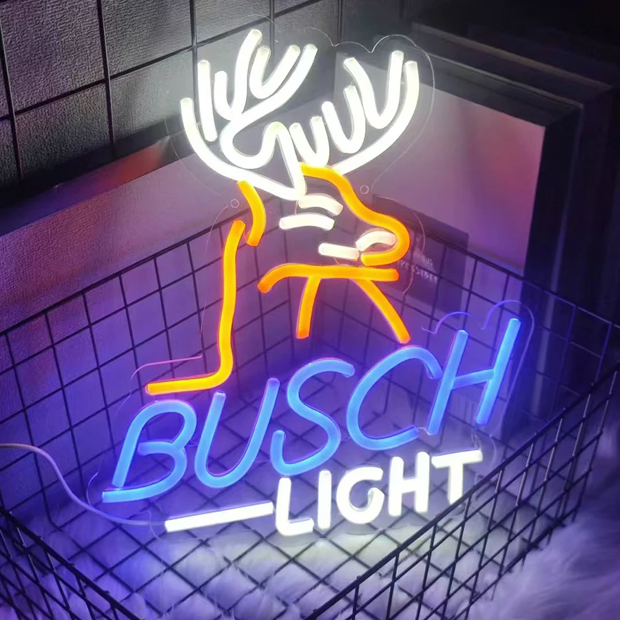 Deer LED Neon Lights Sign for Wall Mount Decor, USB Powered Sign For Bar, Man Cave, Bedroom, Game Room, Garage,Easy to Install.