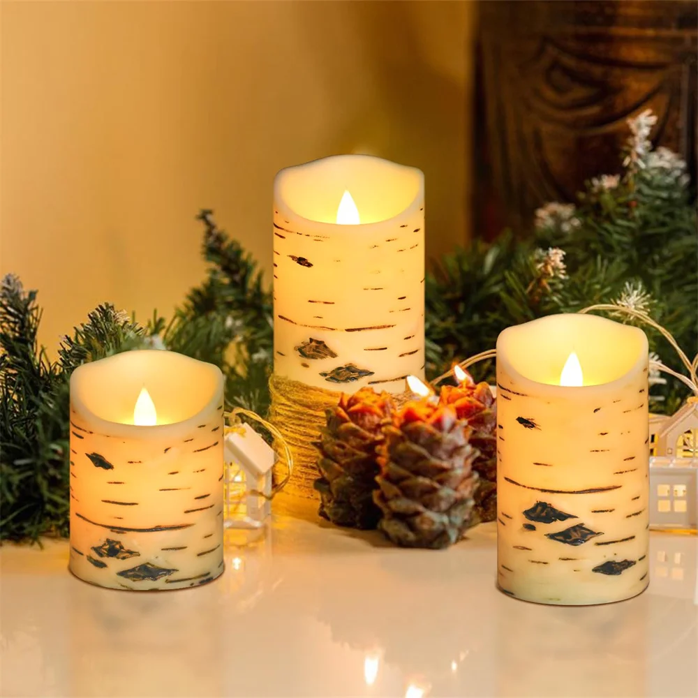 LED Electronic Candle Lamps Creative Flameless Candle Lights Swinging Wick With Remote Control for Christmas Home Birthday Decor