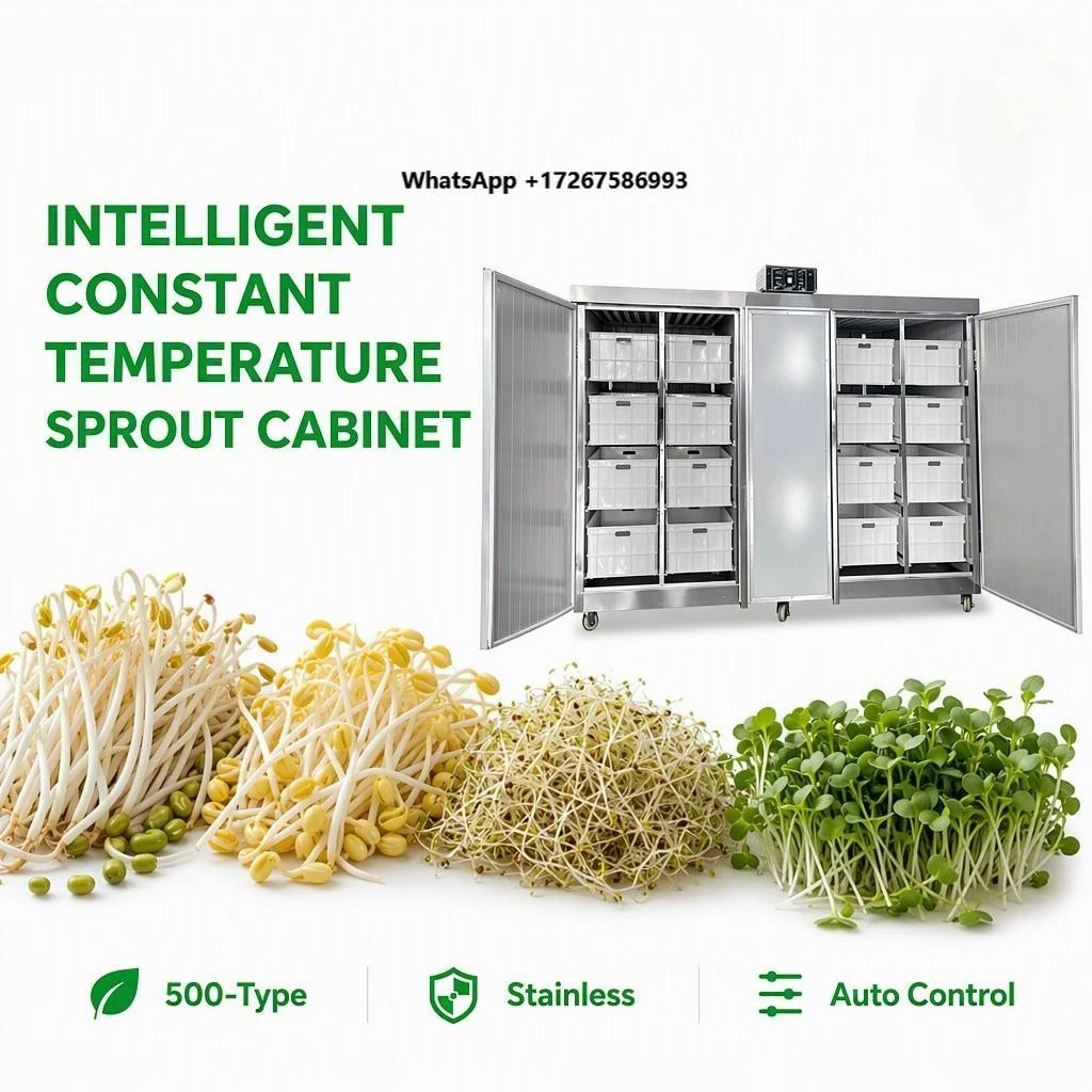Automatic Mung Bean Sprout Machine Stainless Steel Intelligent Temperature Germination Cabinet 32 Tray 4KW