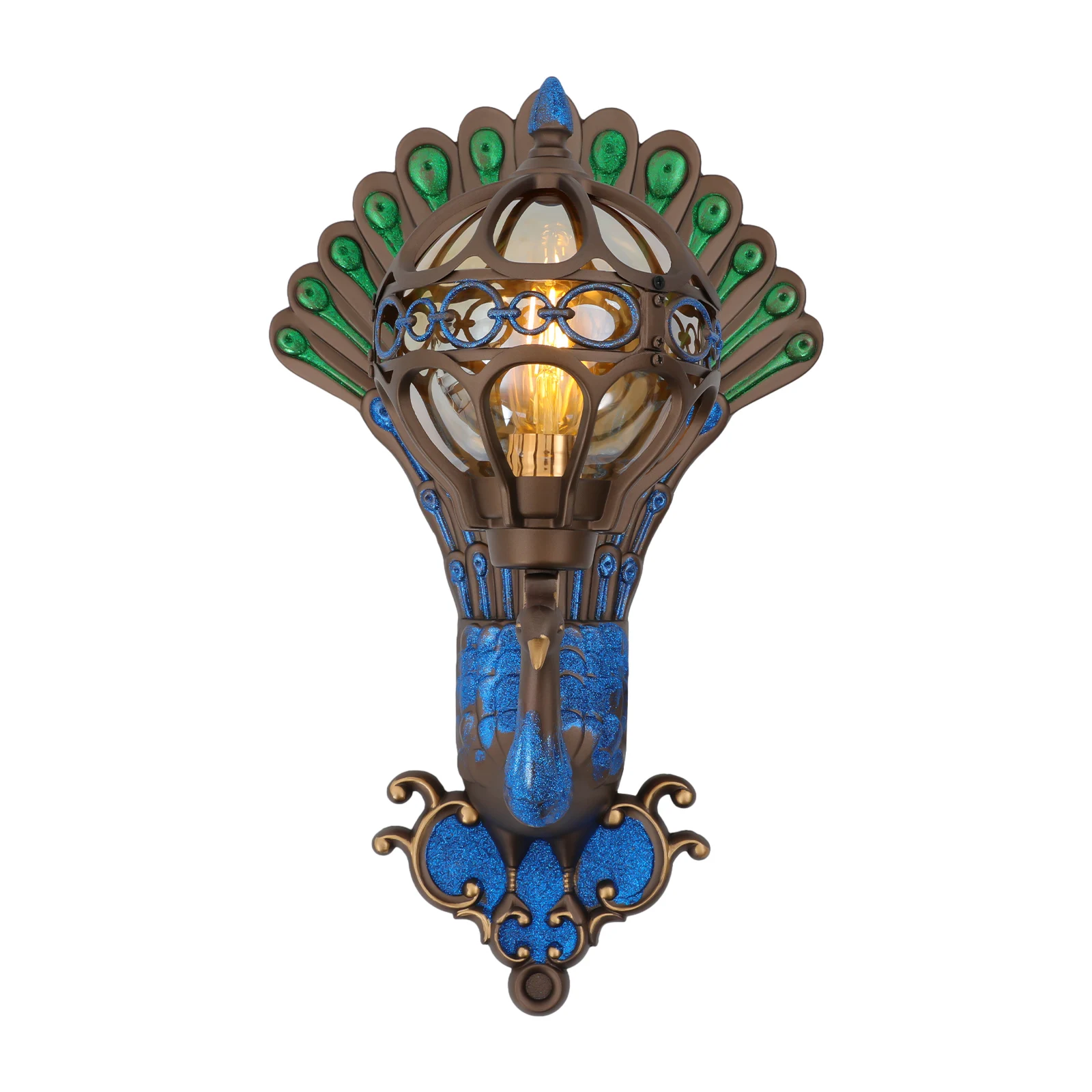 Vintage Phoenix Wall Light, Die-Cast Aluminum Sconce for Hallway Living Room, E26 Base Up to 660W, Indoor Outdoor