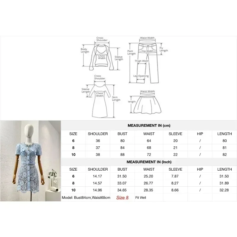 Women Lace Patchwork Floral Mini Dress Sky Blue Short Sleeve O-neck Belted Chic Elegant Female Dresses for Party Top Quality