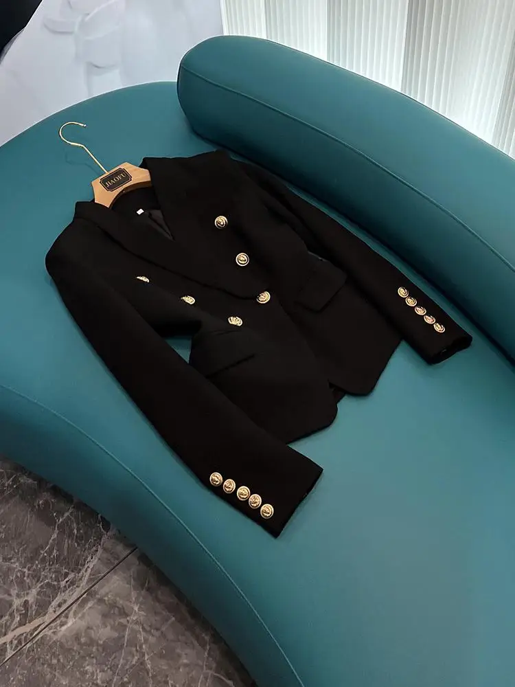 

Высококачественный женский костюм Jaet European Sle Commute Faion Slim Fit Long Sve с двойной пуговицей, чистый цвет A674