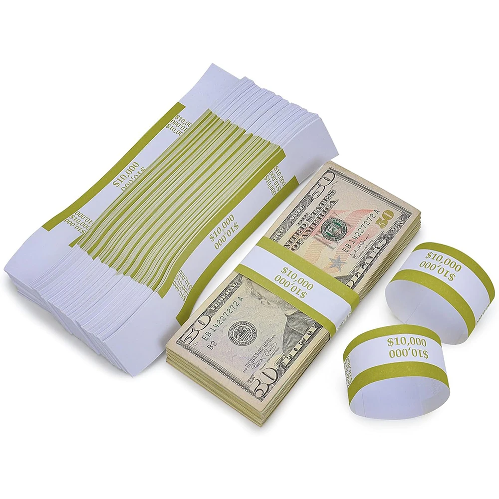 

NATURABEL 500 PCS Currency Straps, Money Band Bundles Self Sealing for Bill Wrappers