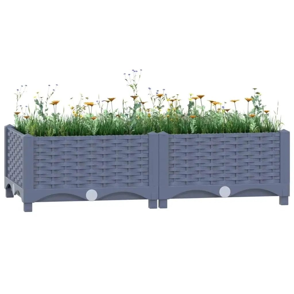 80x40x23 cm Polypropylene Raised Garden Bed - Durable & Lightweight Planter for Vegetables & Flowers