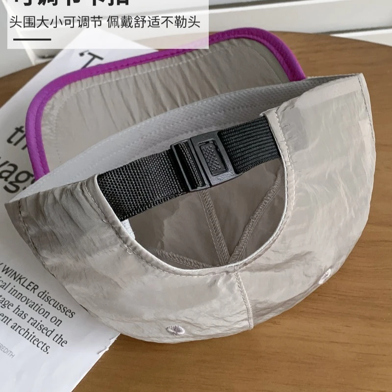 Einfache, schnell trocknende Mütze mit kurzer Krempe für Herren und Damen, Sommer, dünn, atmungsaktiv, für Outdoor-Sportarten, vielseitig einsetzbar, Sonnenschutz, lässige Baseballkappe – Detail 6