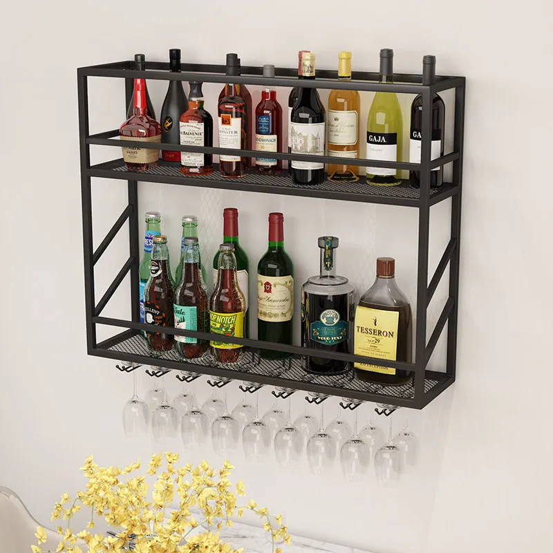 Wall Mounted Wine Rack,bar Counter,wall Mounted Red Wine Cup Holder,inverted Hanging Restaurant,hanging Iron Wine Storage Rack