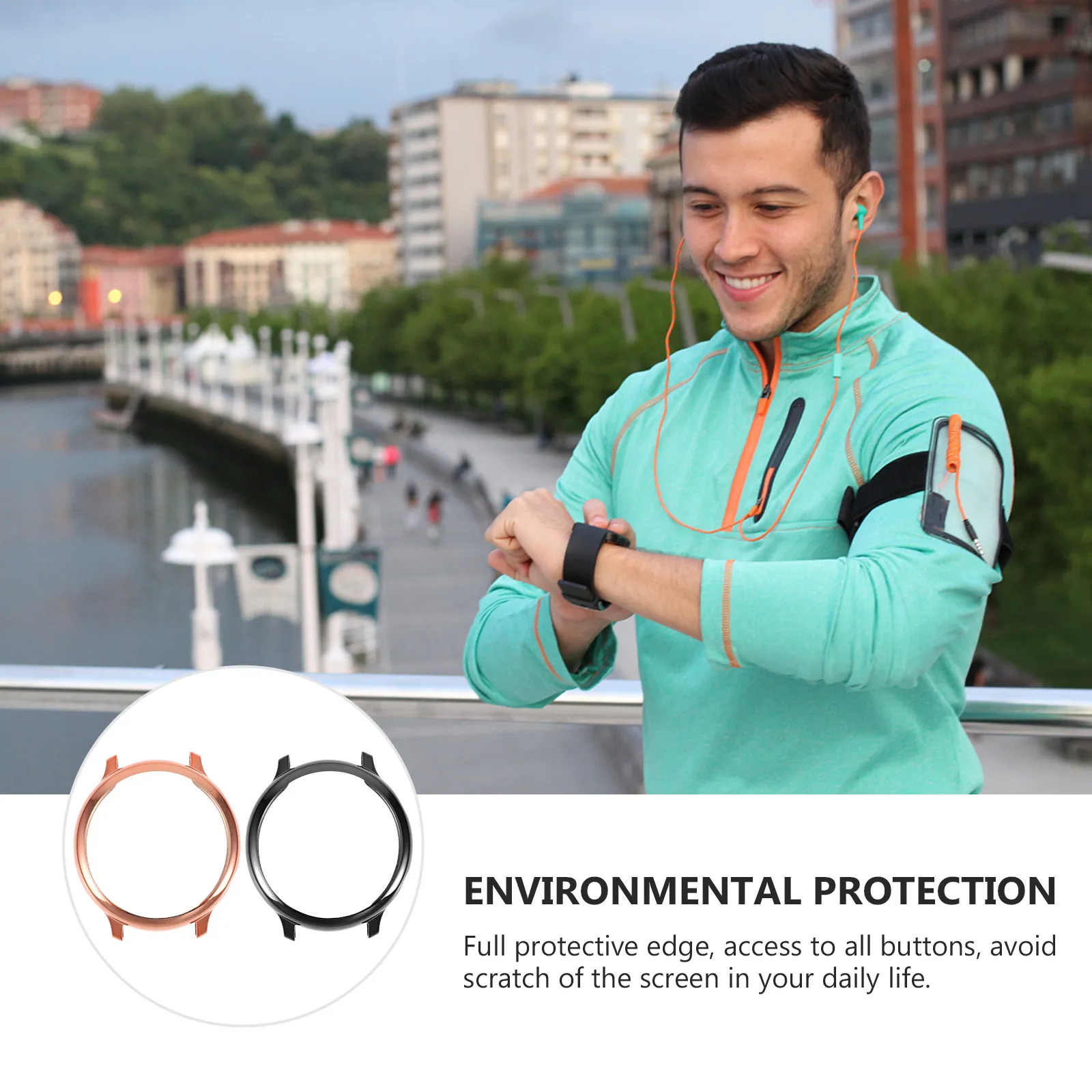 

2Pcs Tpu Watch Case Scratch Resistant Compact Simple Design Compatible with Galaxy Active 2 Protective Covers Protector Caps