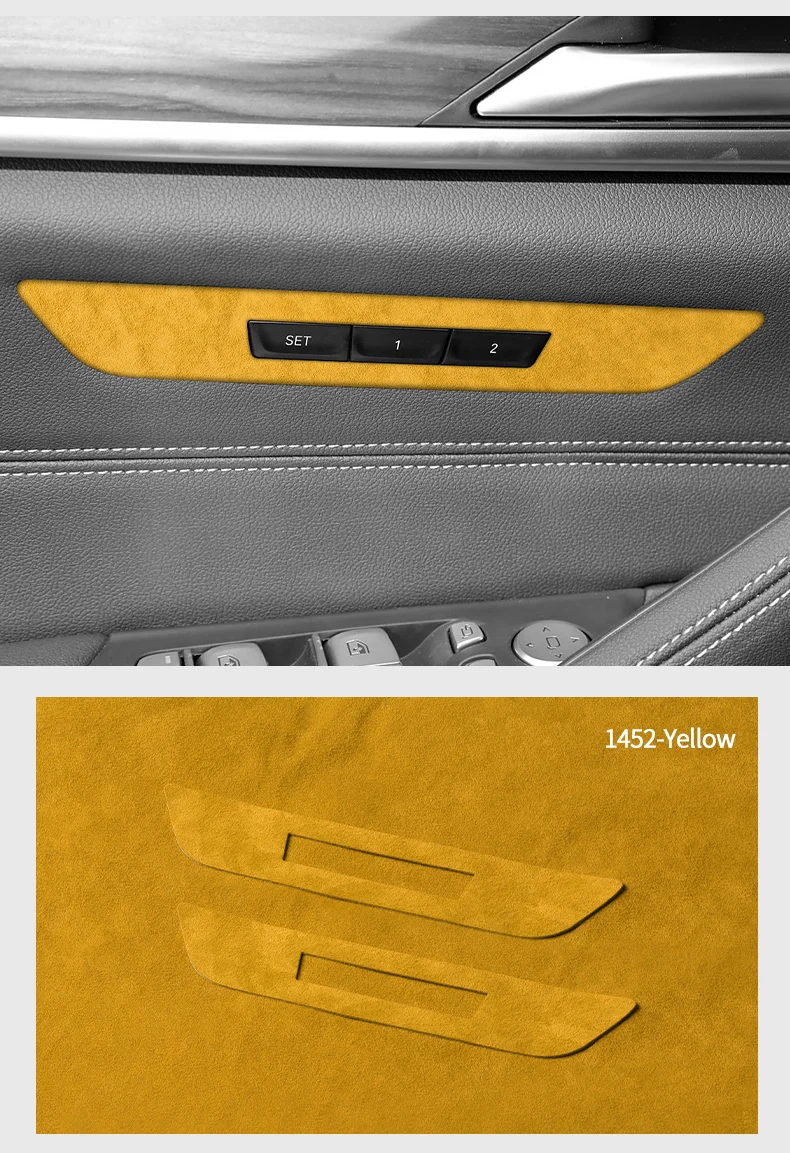 Hergestellt aus Alcantara für BMW 5er G30 G38 6GT, seitliches funktionelles Panel der Autositzverkleidung, Aufkleber für den Innenbereich, individuelles Tuning-Zubehör – Detail 10