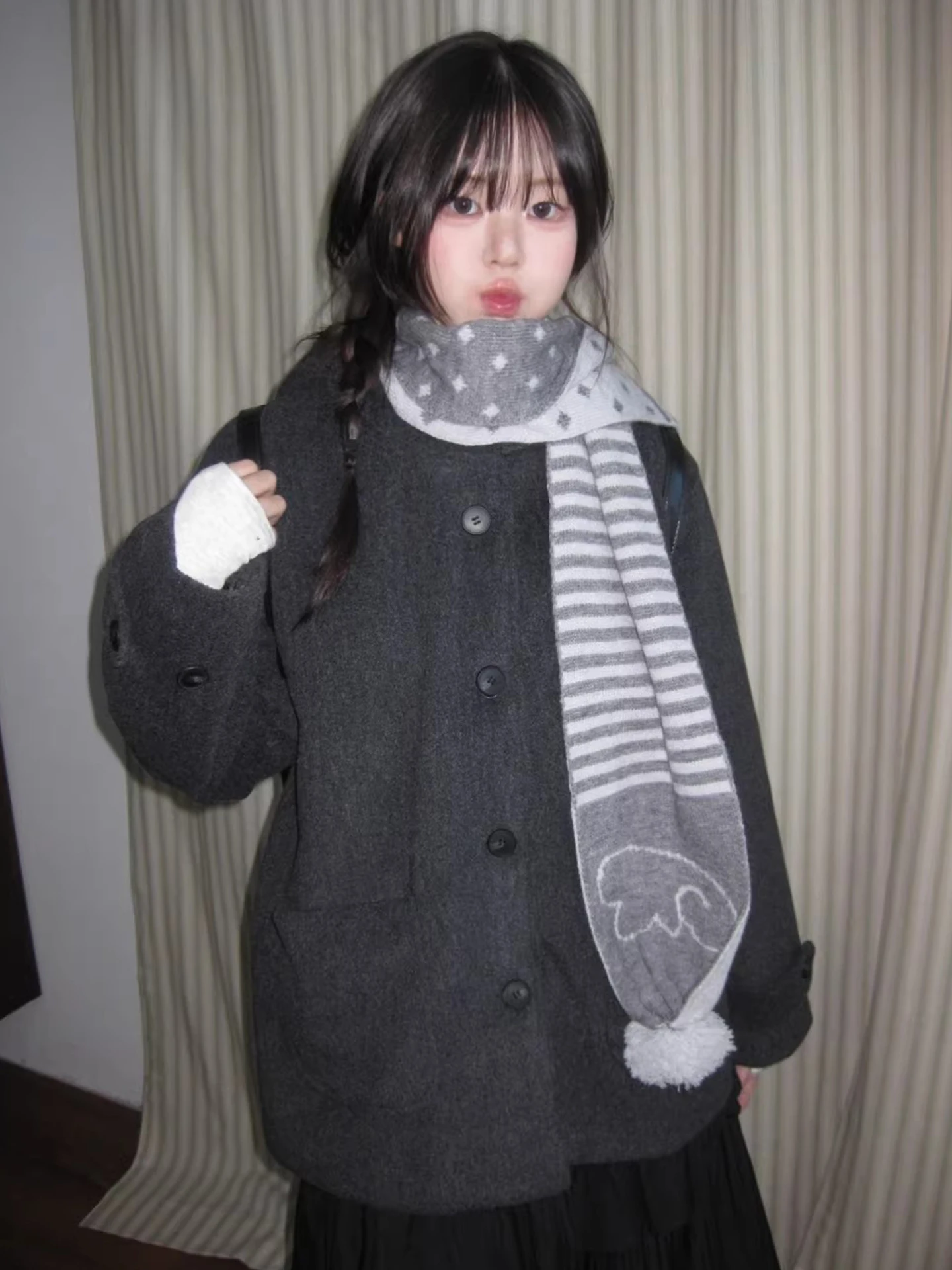 Dames College Sle Wollen Jas Met Capuchon Losse Warme Herfst Winter Nieuw Seizoen Klein Formaat Gevilte Wollen Top Casual Bovenkleding