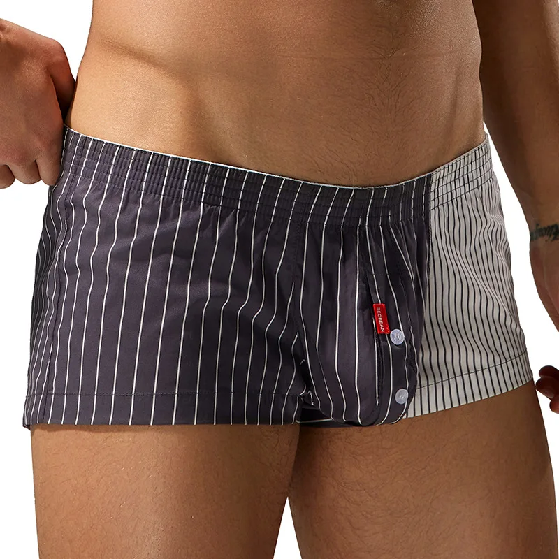 Celana rumah pria 2025 nyaman katun murni celana boxer rumah celana tidur pinggang rendah pria 250508