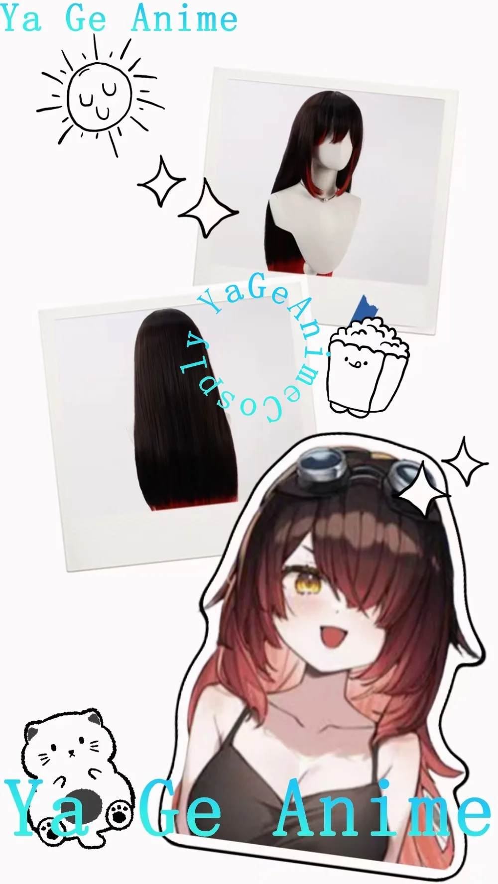 Cosplay Wig Long Loose Hair Gradient Realistic Scalp for Virtual High-Tech Live Stream Performance Fan Art Display