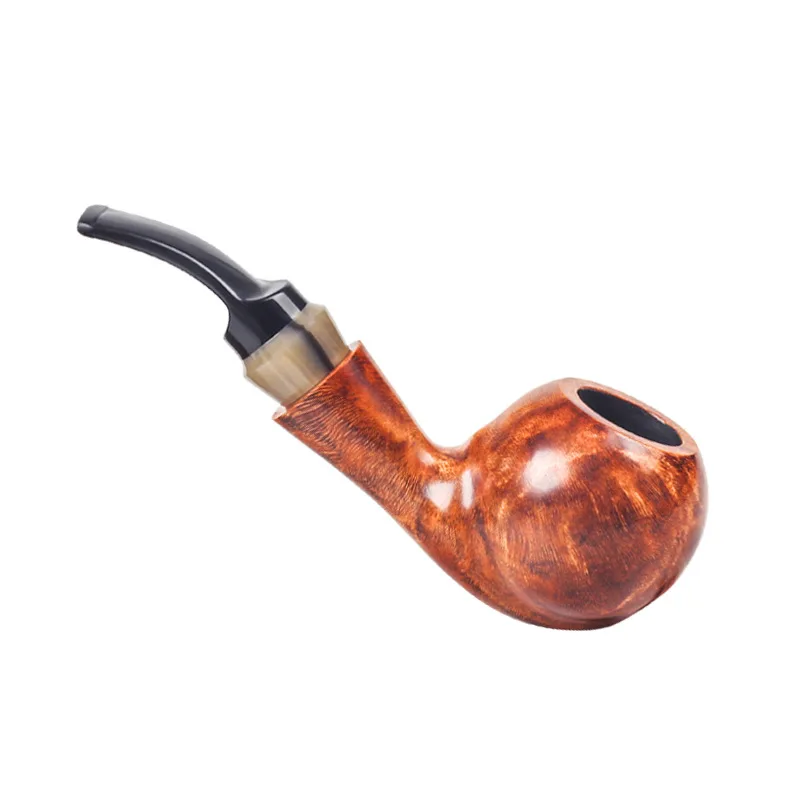 High Quality Tobacco Wood Smoking Pipe Briar Hand-made Pipe Portable Hand Pipe 9MM Activated Carbon Filter Pipe