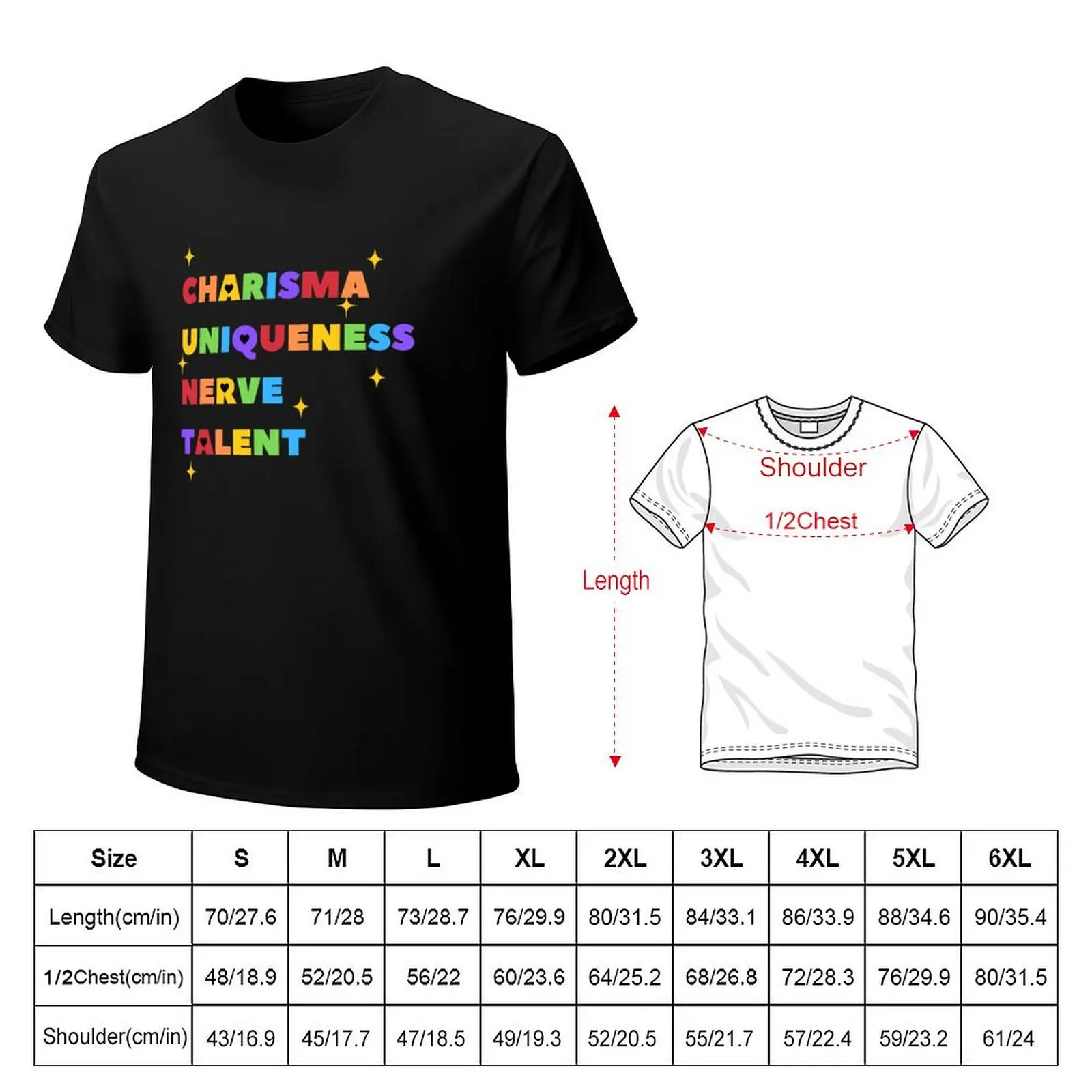 Charisma, uniqueness, nerve and talent - Rainbow heart T-Shirt Fitness Quick Dry Short Sleeve Top