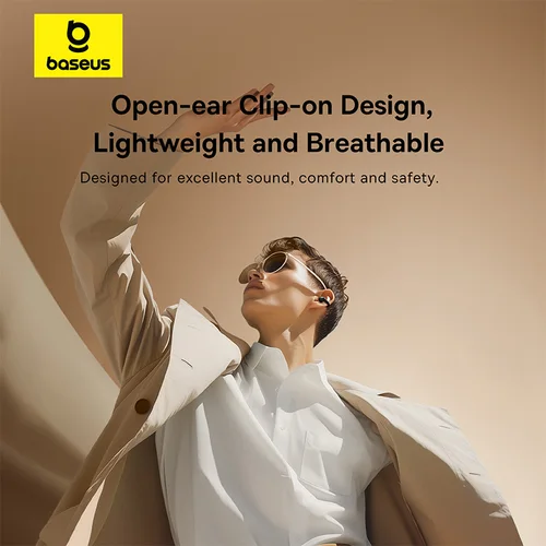 Imagen 2 del producto Baseus Bass 15 Clip auriculares abiertos inalámbricos Bluetooth 5,4 Clip de oreja auriculares deportivos TWS auriculares ENC de 2 micrófonos