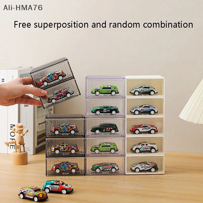 

HMA76-1Pc Vehicles Cars Toy Transparent Acrylic Display Storage Box Stand For Figures Organizer Dustproof Collection Case