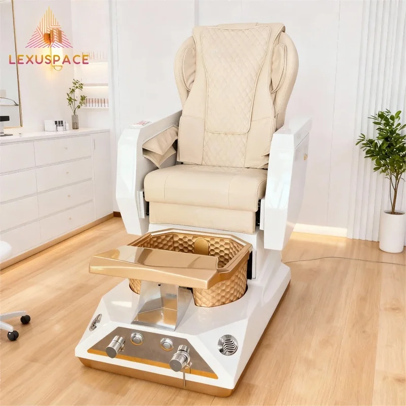 2026 New Design Luxury Foot Spa Electric Pedicure Chair with Drain Pump for Beauty Salon