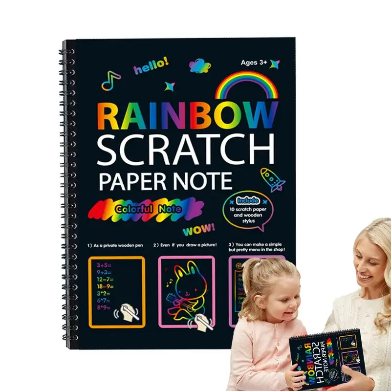 Scratch Rainbow Art For Kids Rainbow Scratch Paper Art Set Scratch Off Paper Children Art Crafts Magic Scratch Off Paper Set For