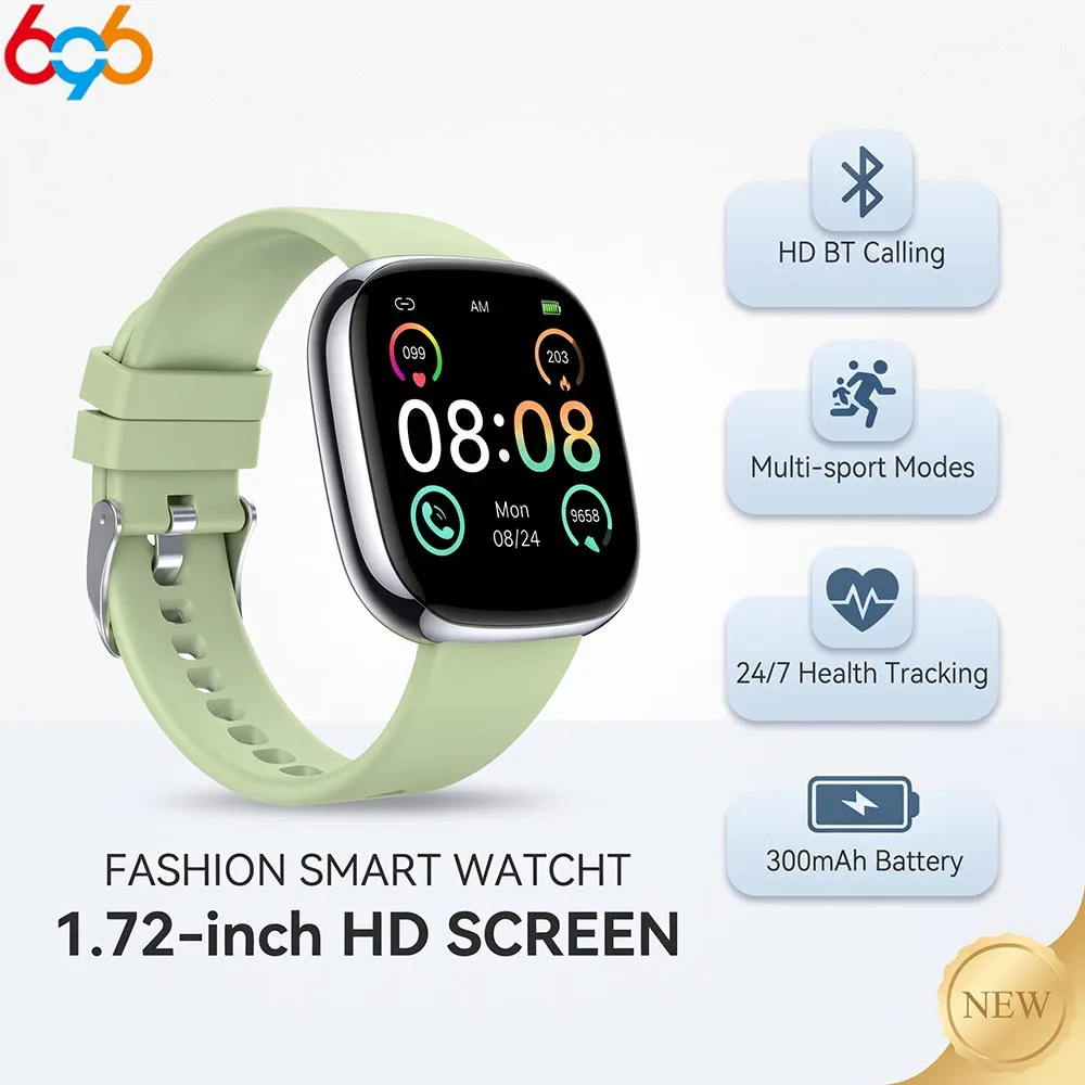 Sports Fitness Smartwatch for Men & Women BT Call Alarm Clock Heart Rate Sleep Monitor IP68 Waterproof