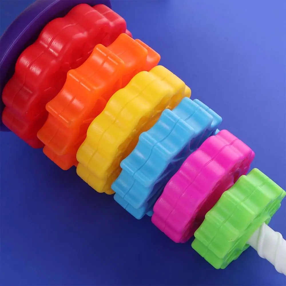 Rainbow Ring Stacker Rainbow Spinning Stacking Toys Early Education Puzzle Rotating Rainbow Tower Ferrule Stackable