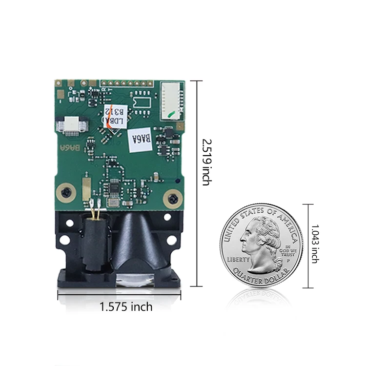 100m Industrial Robot Measuring Range Module Serial Port High Precision Visible Red Light Indoor Laser Distance Range Sensor