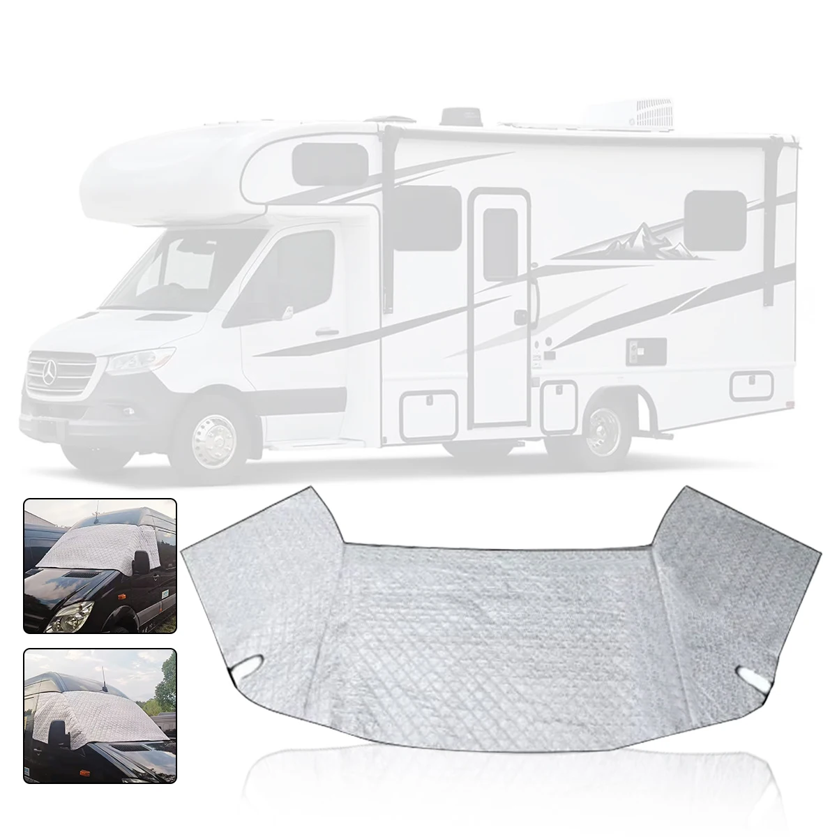 For 2006-2018 Mercedes-Benz Sprinter 600D Oxford Weatherproof Anti-Theft Snow Cover Protect Windshield Windshield Cover
