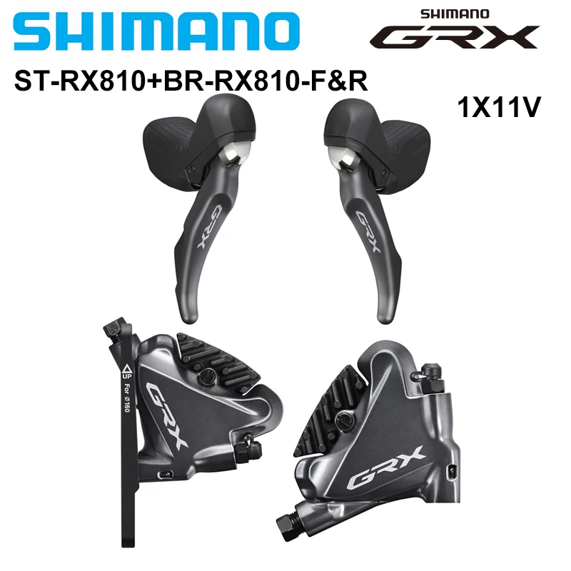 SHIMANO GRX RX810 1x11Speed الصحن الهيدروليكي الفرامل مجموعات رافعة ST-RX810-LA/L ST-RX810-R الفرامل BR-RX810-F BR-RX810-R الدراجة