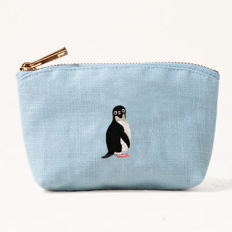 New canvas purse Marine Animal Embroidered Canvas Coin Makeup Bag Fashion Accessory clutch bag Pouch Woman wallet