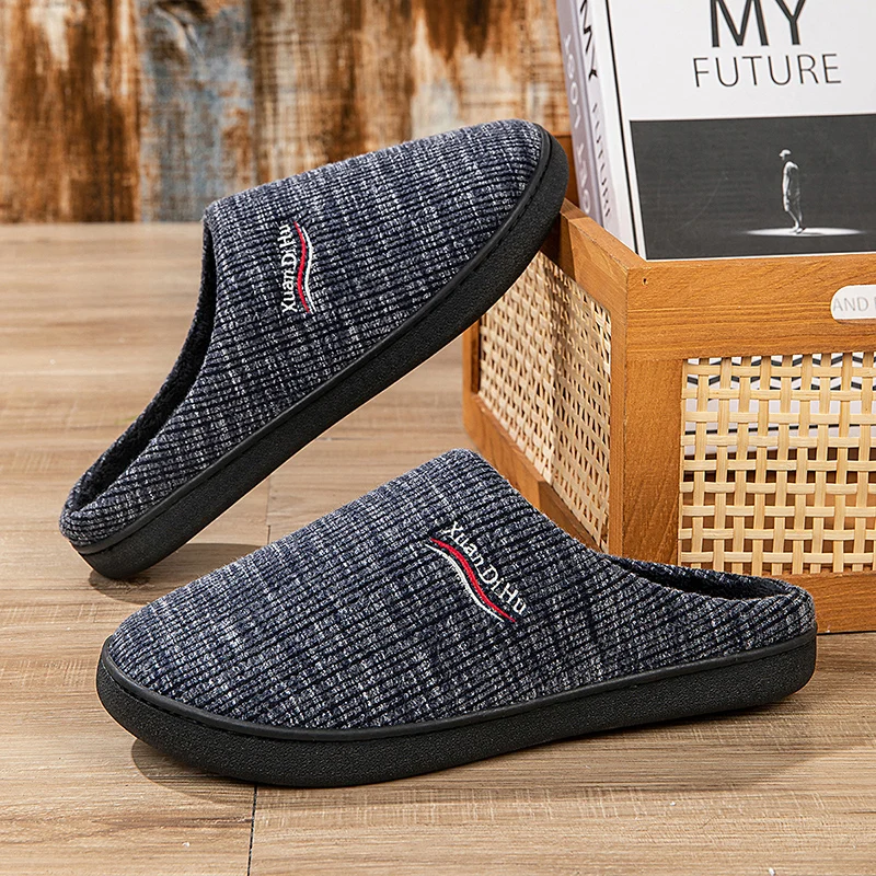 

Fashionable Comfortable Cotton Light Men Shoes 2025 Autumn New Man Slippers Wear Resistant Fabric Sandal Footwear Big Size 46 47