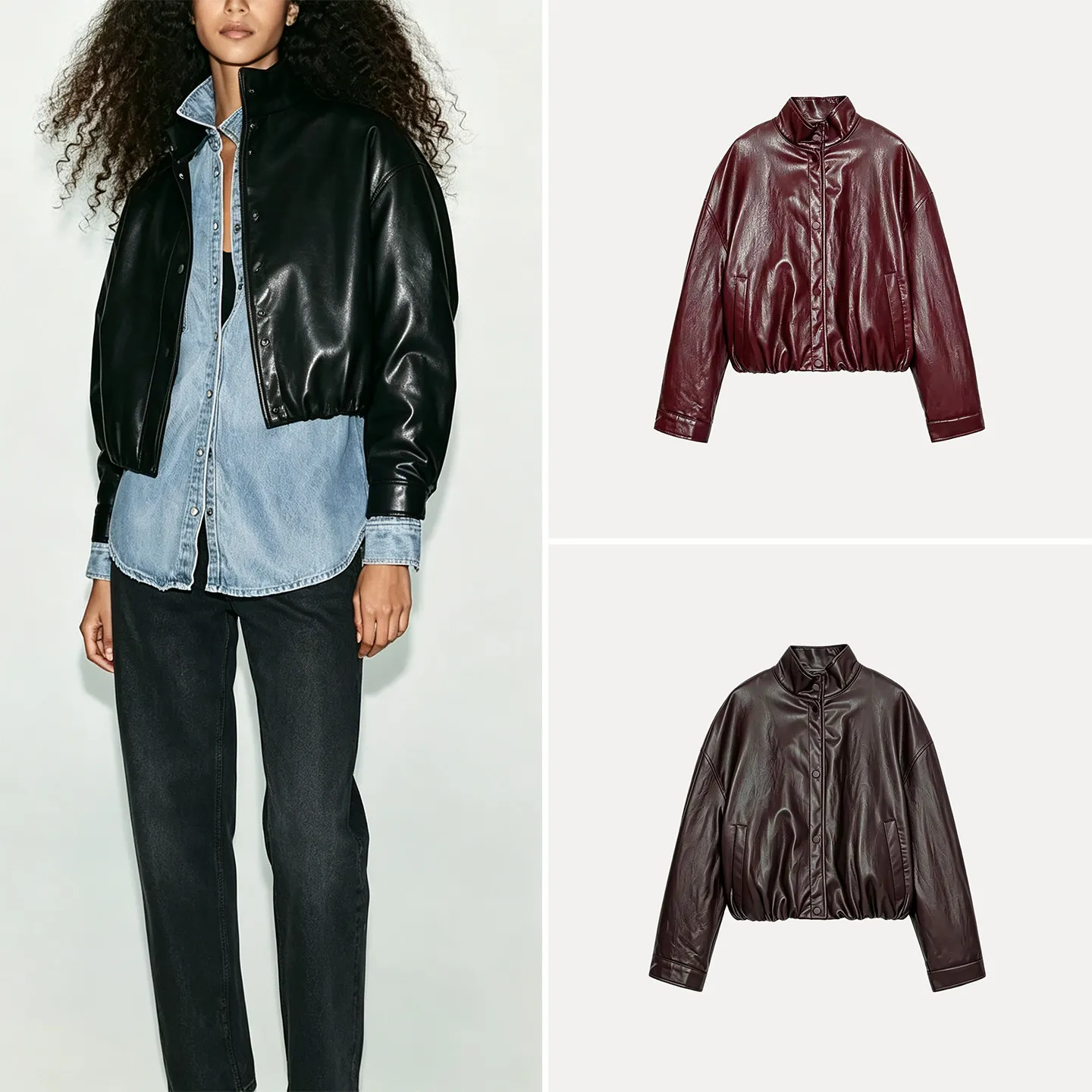 Loose High Collar Pilot Jacket Outerwear Women's Casual Style Long Sleeve Zipper Closure Regular Length Summer Fashion 2026