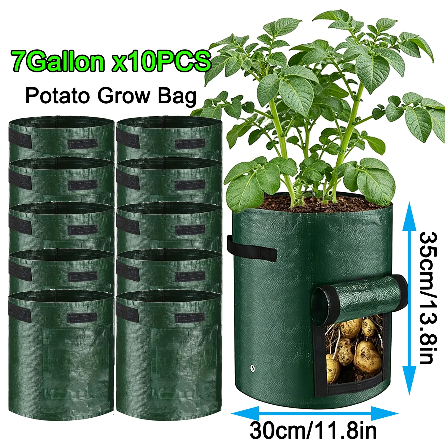 50 STKS 7 Gallon Grow Bags voor Groenten Planten met Handvatten Potten voor Planten Vorm voor Tuin Bloempotten voor Outdoor & Woonkamer