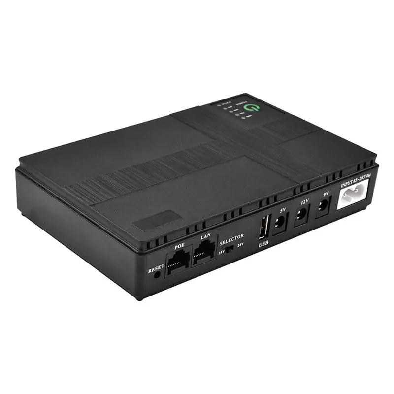 ABHI-2X AC85-265V DC1018P Router 5V9V12V Backup Uninterruptible 10400Mah Power Supply Cell Phone DC UPS EU Plug