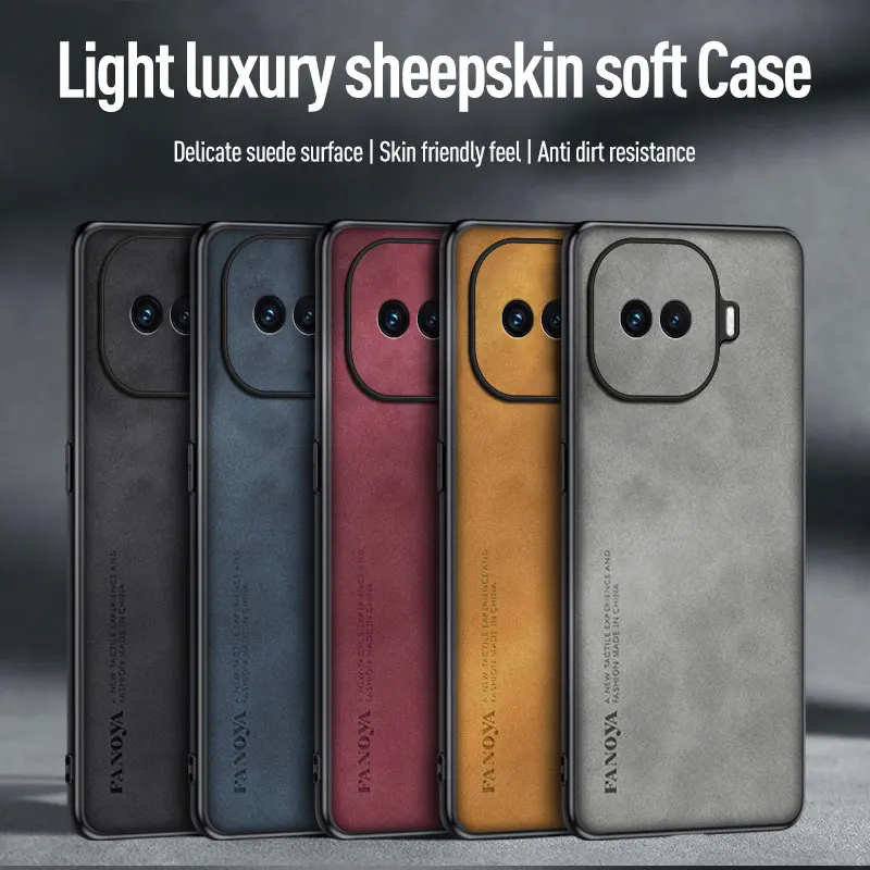 EUCAGR Schaffell-PU-Leder-Silikon-Handyhülle für Vivo IQOO Z11 Turbo Bumper Coque für Vivo IQOO Z11Turbo Back Cases