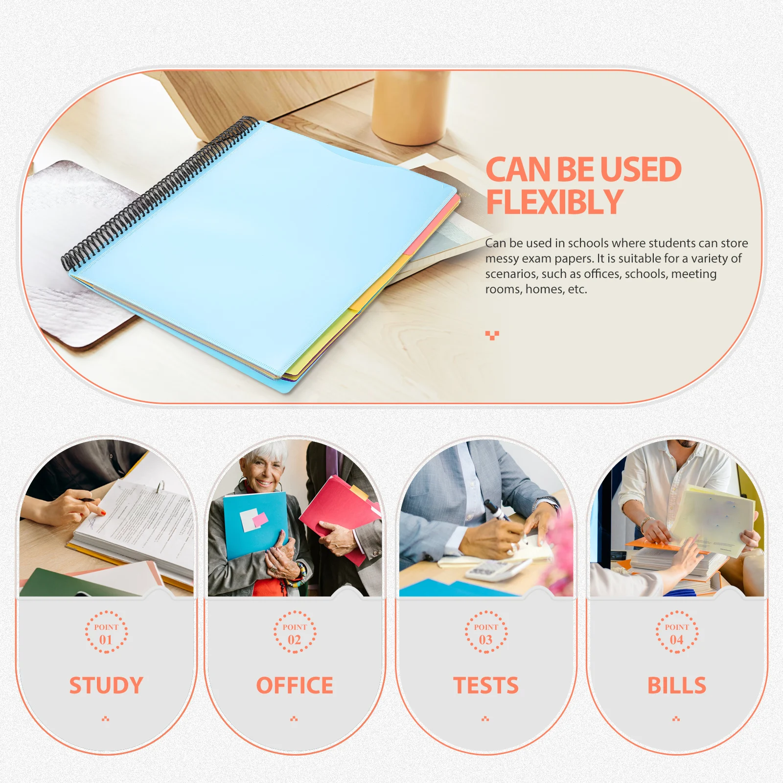 

Binding File Folder A4 Plastic Document Organizer For Office School Coil This Folder Home Use Files Storage Holder