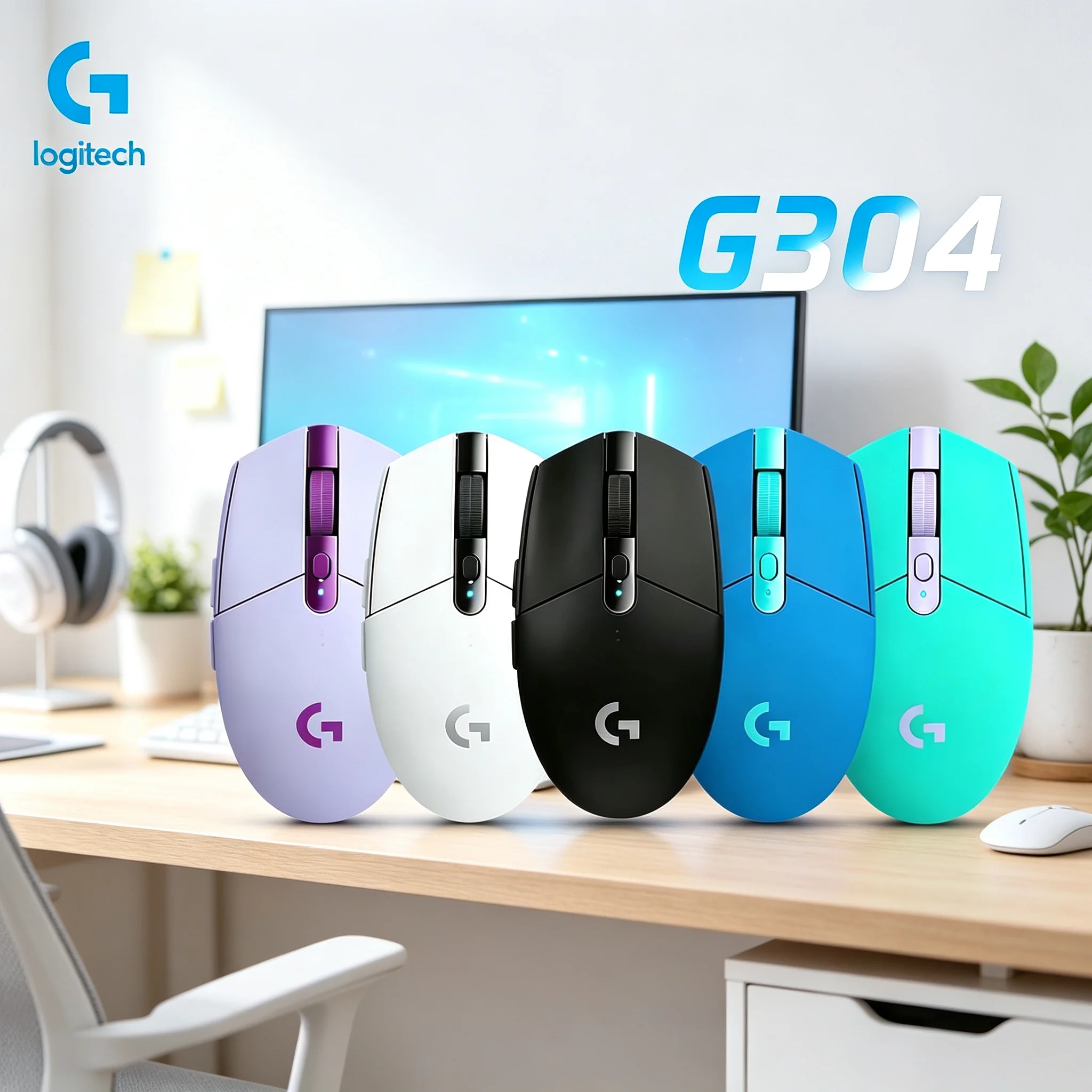 Logitech G304 Wireless Gaming Mice Anti‑Fingerprint Shell For Daily PUBG CS2 Valorant Fortnite Online Game Play